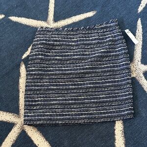 Tahari Elegant Black, White & Royal Blue Striped Skirt